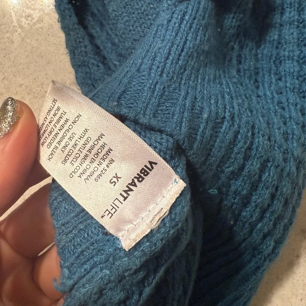 Teal blue knit dog pet Sweater Sz xs - Picture 5 of 5